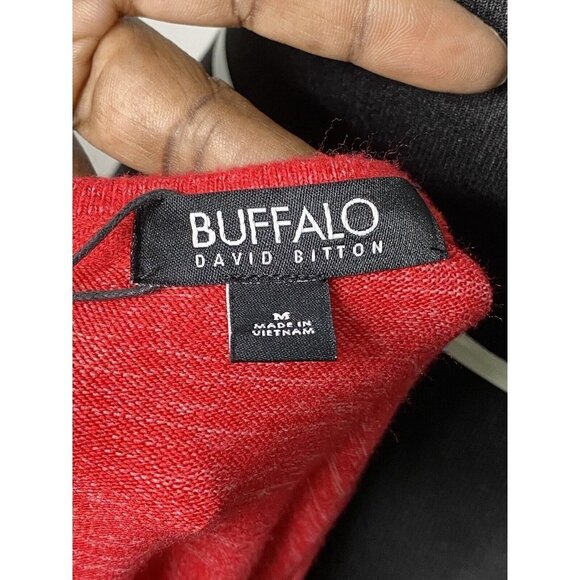 Buffalo David Bitton  Red Heart Crew Neck Long Sleeve Pullover Sweater Sz M - Picture 6 of 8